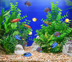 2 Pack Aquarium Decor Plastic Plants Extra Large Artificial Fish Tank Plants Tall Fish Tank Decorations- Green 12" Tall
