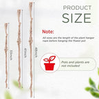 EBOOT 3 Pack 33 41 48 Inch Large Macrame Plant Hanger Rope to Hang Flower Pot Plant Holder for Indoor Outdoor Decorations, 4 Legs (Linen Color)