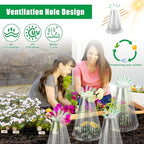 20 Pack Garden Cloches for Plants, Reusable Bell Plant Cover, Plant Covers Protectors from Animals Snails Birds Chickens Insect, 9.18" H X 7.56" D (Clear)