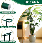 TCBWFY 14" Dx32 H Plant Supports Stakes for Large Heavy Plants,10Pack Peony Supports,Heavy Duty 5mm Wire Peony Cages,Interlock Garden Supports Ring Border Support,Plant Support Cage for Rose Flower