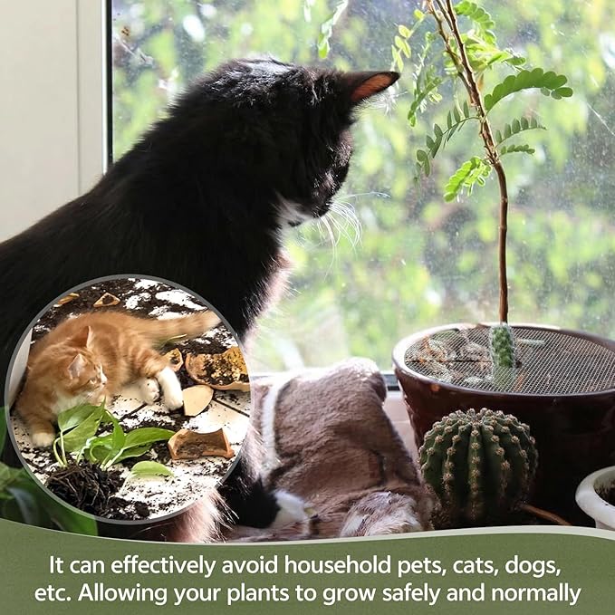 8Pcs Plant Pot Grid, Plant Pot Cover for Potted Plants, Pet Proof Plant Cover for Indoor & Outdoor Garden Plants, Cuttable Plant Protector from Animals, Cats, Dogs and Squirrels (15.7in)