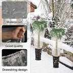 ANPHSIN 6 Pcs Winter Plant Film Cover with Drawstring - 35" x 59" Plastic Plant Cover Freeze Protection Transparent Waterproof Plant Shelter Bag for Outdoors Garden Plants Shrubs Sapling Crops