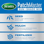 Scotts PatchMaster Lawn Repair Mix Sun + Shade Mix, Combination Grass Seed, Fertilizer, and Mulch, 4.75 lbs.