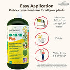 GARDENWISE 10-10-10 All Purpose Plant Food - Liquid Fertilizer with Seaweed Kelp & Iron - Indoor & Outdoor Plant Food, Vegetables, Flowers, Lawn & Garden 1x32oz