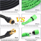 J&B XpandaHose 75ft Expandable Garden Hose - Heavy Duty Superior Strength 3750D - 4 -Layer Latex Core - Extra Strong Brass Connectors and Storage Bag (Black 75)