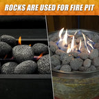 CJGQ 7 Lb Lava Rocks for Fire Pit,2"-3" Natural Pebbles Tumbled Lava Rock,Round Fire Pit Rocks for Portable Fireplaces Propane Gas Fish Tank Landscaping Garden Decoration