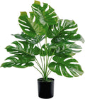 Toopify Artificial Palm Tree, 19" Large Fake Plants in Pot for Indoor and Outdoor Home Office Decor