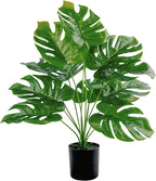 Toopify Artificial Palm Tree, 19" Large Fake Plants in Pot for Indoor and Outdoor Home Office Decor