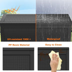 PatioZen 260 Gallon Resin Deck Box, Lockable Patio Outdoor Storage Box for Furniture, Garden Tools and Tools Storage, Waterproof Outside Storage Boxes - Black