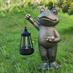 Garden Frog Statue Gifts Outdoor Fairy Garden Accessories Outdoor Lights Solar Garden Frog Decor Art Housewarming Gift for Patio,Yard,Lawn Ornament