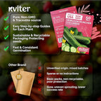 KVITER 50 Muncher Cucumber Seeds (Cucumis sativus) – Burpless & Seedless Cucumber Organic, Non GMO & Heirloom Cucumbers – Vegetable Seeds for Planting Outdoors in Home Garden & Containers