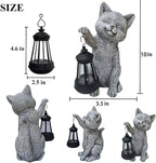 Cat Garden Outdoor Statues: Outside Decor with Lanterns for Yard Art Lawn Ornaments Porch Patio Balcony Home House - Birthday Gifts for Grandma Mom Women (cat2)