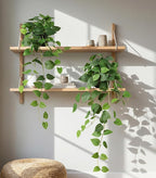 Fake Plants 2 Pcs Faux Pothos Plants Potted Indoor Artificial Hanging Plants Realistic Fake Greenery Table Desk Bathroom Office Bedroom Living Room Shelf Modern Farmhouse Decor Indoor