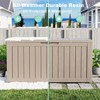 PatioZen 75 Gallon Resin Deck Box, Lockable Patio Outdoor Storage Box for Furniture, Garden Tools and Tools Storage, Waterproof Outside Storage Boxes - Grey