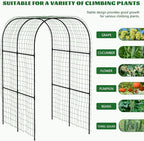 3 in 1 Galvanized Raised Garden Bed with 87" H Arch Trellis for Climbing Plants, Outdoor Gardening Planter Box with Climbing Net for Flower Vegetables Fruits Herbs, Black