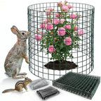 8 Pack Plant Protectors from Animals, 12"x16.5" Wire Garden Cloche for Squirrels Rabbits, Sturdy Metal Plant Cages with Zip Ties & Ground Stakes for Seedlings Flowers, 1" Mesh Gap