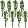 RECUTMS 8Pcs Artificial Succulent Plants Hanging String of Pearls Plant Faux Succulent Draping Greenery Unpotted Succulent Plant Summer Home Office Indoor Outdoor Wedding Graduation Party Decor(Green)