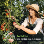 300 PCS Plant Support Clips - Reusable Tomato Clips for Climbing Plants Secured Plastic Garden Trellis Clips Plant Fixing Clips for Tomato Grape Cucumber Vine