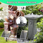 Jutai Solar Fountain Works in Shadow-No Battery, 3.5W DIY Glass Solar Water Pump Kit with Sucker and Stake, Solar Fountain Pump for Bird Bath, Water Feature,Garden, Outdoor-8 Nozzles,9.8ft Power Cord