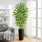 Artificial Yellow Dracaena Tree - 7FT Tall Fake Plants with Black Planter - Artificial Plants Indoor Floor Plant in Pot - Large Tropical Fake Yucca Potted Tree for Home Office Living Room Decor