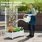 Durable Resin Raised Garden Bed with Drainage Holes & Reinforced Corners - Lightweight Flower Boxes Outdoor for Vegetables, Herbs, and Patio Garden Enclosure System (Ashen, 43.43*18.27*64.29)