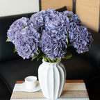 DUYONE 3Pcs 22 inch Lifelike Artificial Hydrangea, 3 Light Purple Large Flowers Artificial Flowers Dry Flowers Outdoor Wedding Christmas Office Family Party Living Room Table Deco