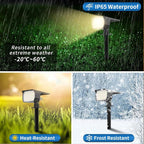 WENATY Solar Spot Lights Outdoor Waterproof IP65, 12 Pack Landscape Spotlights with 46 LEDs, 3 Modes Auto On/Off Solar Powered Flood Lights for Outside Pathway, Yard, Garden, Walkway (Warm White)
