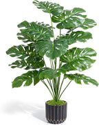 28" Artificial Monstera Plant Tall Fake Faux Plants Indoor Outdoor Tree for Living Room Home House Decoration