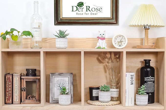 Der Rose Set of 4 Succulents Plants Artificial Fake Plants for Living Room Bathroom Bedroom Aesthetic Home Kitchen Decor
