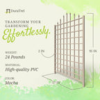 Dura-Trel Winchester 57 x 95 Inch PVC Vinyl Outdoor Garden Patio Trellis, with Wall Mounting Screws, Mocha