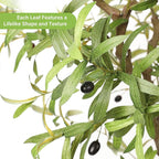 8ft Faux Olive Tree - Large Realistic Artificial Olive Trees 8 Feet (96") Indoor Fake Plants with Realistic Trunk, Adjustable Branch, Olive Silk Tree with Planter for Home Living Room Decor