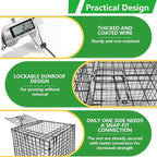 Garden Wire Cloches For Plants Extra Large 13.2" X13.2" X16.7" Rustproof Plant Cages For Outdoor Plants Protectors From Animals With Openable Top Cover & Stakes Plant Cages To Keep Animals Out (2 PCS)