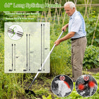 Garden Hoe for Weeding, Heavy Duty Draw Hoe Garden Tool for Plowing,Cultivating,Trenching, Ridging,Tilling Loosening Soil,Scraping Weeder with 60” Handle for Stand Gardening, Reduce Back Strain