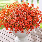 Waipfaru Artificial Fake Flowers Plants for Outdoor Decor, 36 Bundles Faux Plants Outdoor, UV Resistant Artificial Outdoor Plants, Silk Artificial Flowers for Outside Home Planter Porch Patio Decor