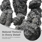 Black Lava Rock Aquarium Stones for Aquascape 30lb Natural Volcanic Rocks for Fish Tank,Terrarium,Reptile Habitat, Landscaping Decor(10-12pcs 4-9 inches)