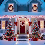 75.8 FT 200 LED Red and White Christmas Lights Outdoor Indoor, Timer & Memory Function & 8 Modes, Extendable Green Wire, Waterproof Fairy Twinkle Lights for Xmas Tree Holiday Party Garden Yard Decor
