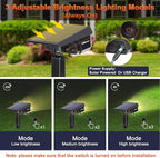 LEREKAM 40 LEDs Spotlights,IP65 Waterproof Solar Powered Landscape Spotlights 2-in-1 Wall Light, Outdoor Landscaping Lights Auto On/Off for Yard Garden 2Pack Warm-White