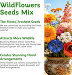 LUOJIBIE Wildflower Seeds Bulk, 20,000+ Flowers Seeds for Planting Outdoor, 16 Varieties Annual & Perennial Flowers Seeds Mix Color for Garden, 4 Oz Packet, Non-GMO, Attracts Pollinators, Easy to Grow