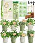 8 Herb Indoor Window Garden Kit – Complete Set with Tools – Unique Gift for Women, Mom, Friend – Birthday, Christmas, Mother's Day – Beginner Gardening Lovers for Kitchen Windowsill