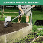 BARAYSTUS Rotary Cultivator Garden Tool, Adjustable Hand Tiller, Long Handle Cultivator for Aerating, Planting and Mixing Soil or Reseeding Grass