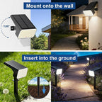 LANSOW 12 Pack Solar Spot Lights Outdoor Waterproof IP67, (90 LED/4 Modes) Solar Landscape Spotlights, 2-in-1 Solar Powered Flood Lights for Yard Garden Pathway Outside Tree, Auto ON/Off(Cool White)