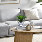 Briful Agave Plants Artificial Succulents Fake Plant in Blue Vase, 10.6'' Tall Realistic Faux Plant Indoor for Home Decor Living Room Kitchen Centerpiece Table
