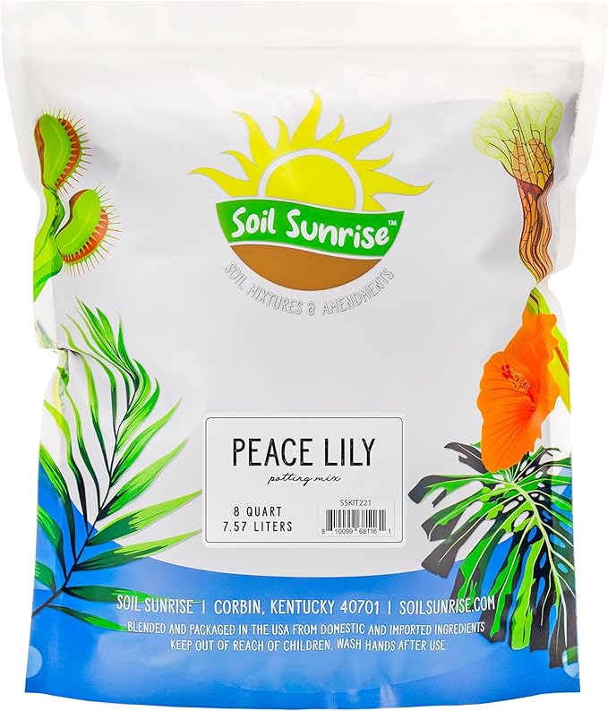 Soil Sunrise Peace Lily Potting Soil Mix (8 Quarts) for Planting, Growing, or Repotting Peace Lily Plants