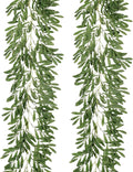 RECUTMS 2Pcs Artificial Olive Leaves Garlands 6.2Ft-Fake Hanging Silk Willow Leave Ivy Vines Faux Bayberry Leaf Twigs Greenery Rattan for Indoor Outdoor Wedding Birthday Party Home Garden Table Decor