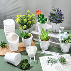 Ziliny 50 Pcs 3 Inch Self Watering Pots Self Watering Planters for Indoor Planters Plastic Garden Flower Pots with Level Indicator Vents for Herbs