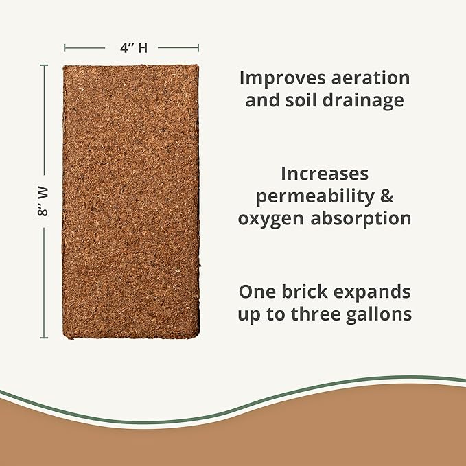 Coco Bliss Coco Coir Bricks (20-Pack, 650gm Bricks) - Organic Coco Coir for Plants - OMRI-Listed Coconut Coir for Plants - Coconut Coir Bricks - Coco Peat for Plants, Garden Soil, & Organic Mulch