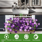 Artificial Flowers for Outdoors Fake Plants Spring Summer Decoration, 12 Bundles Faux Petunias UV Resistant Realistic Silk Flower for Outside Planters Patio Porch Yard Window Box (Double Purple)