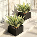 Artificial Agave Plant Outdoor 28” Tall, Large UV Resistant Fake Agave Plants with 23 Pre-Dusted Leaves, Faux Succulents Plant for Home Front Porch Patio Garden Yard Indoor Decor 2Pack