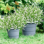 42 Pcs Fake Lavender Flowers Outdoor UV Resistant Faux Plastic Lavender Flowers No Fade Artificial Lavender Purple Plants for Outside Garden Porch Window Box Hanging Planter Decor (White)