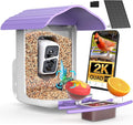 birdsnap® PAV-Bird Feeder with Camera,2K HD with 64GB Card, AI Identify Smart Bird House Cam Solar Panel,Live Stream,Motion Detection,Auto Record Video for Backyard Outdoors,Ideal Gift for Bird Lover
